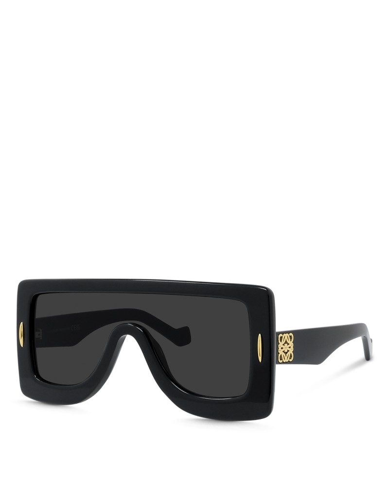 Loewe Chunky Anagram Mask Sunglasses, 51mm in Black/Gray Solid