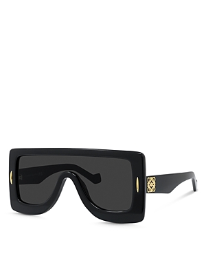 Shop Loewe Chunky Anagram Mask Sunglasses, 51mm In Black/gray Solid