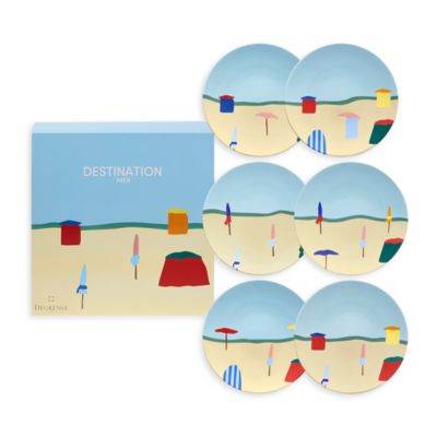 DEGRENNE Paris - Destination Mer Round Plates, Set of 6