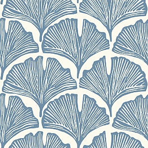 Tempaper Feather Palm Peel And Stick Wallpaper In Med Blue