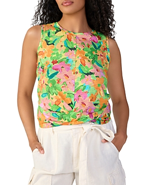 Sanctuary Twisted Floral Cotton Blend Tank In Escape
