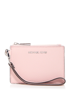 Michael Michael Kors Small Leather Wristlet In Smokey Rose