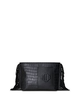 Maje - Croc Embossed Leather Clutch