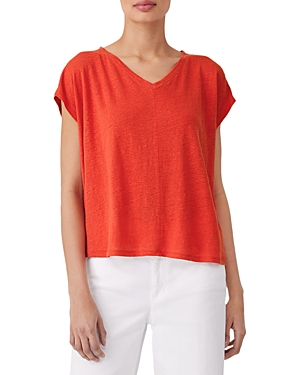 EILEEN FISHER V-NECK SQUARE TEE