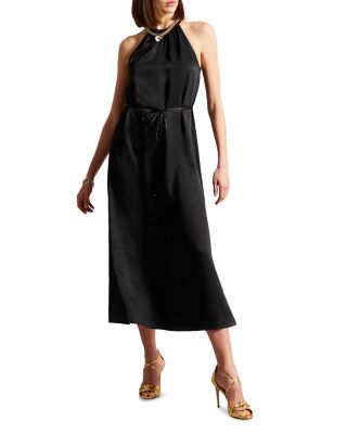 blazer for halter dress Double Breasted Flap Detail Halter Neck Backless Blazer Dress main image 1