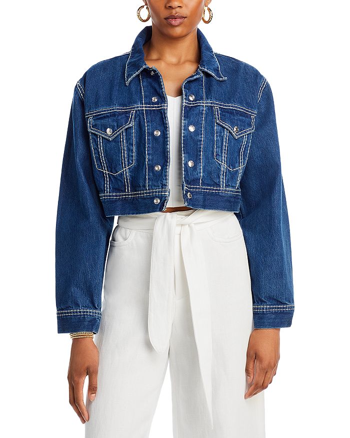 Shop Theory Cropped Knit Trucker Jacket