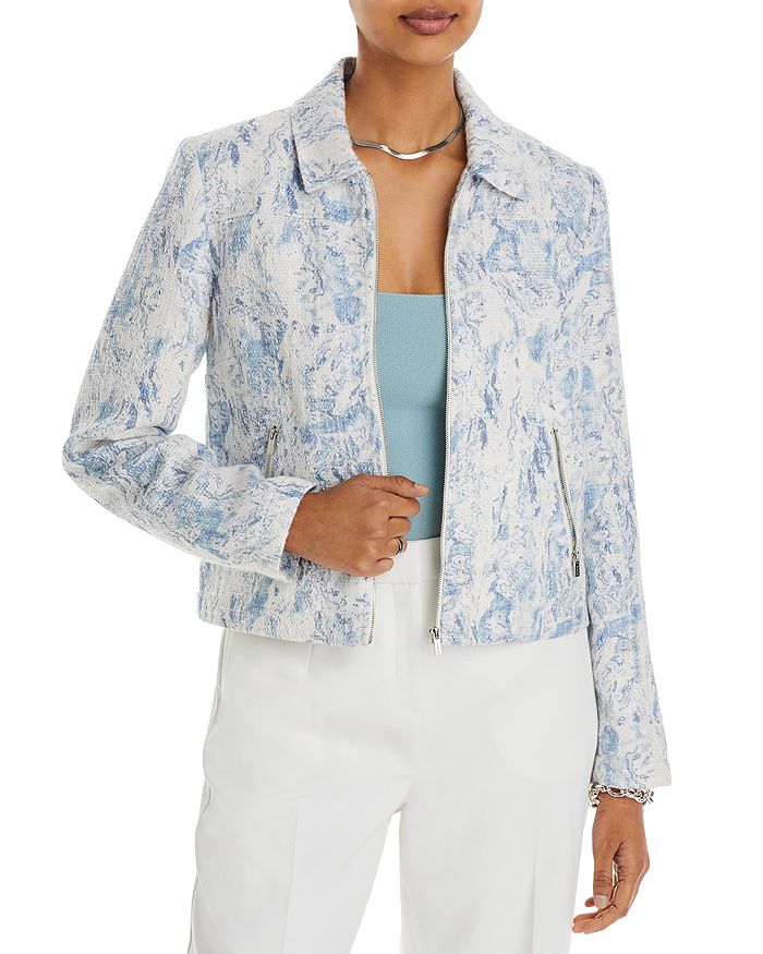 T Tahari Front Zip Moto Jacket Bloomingdale s