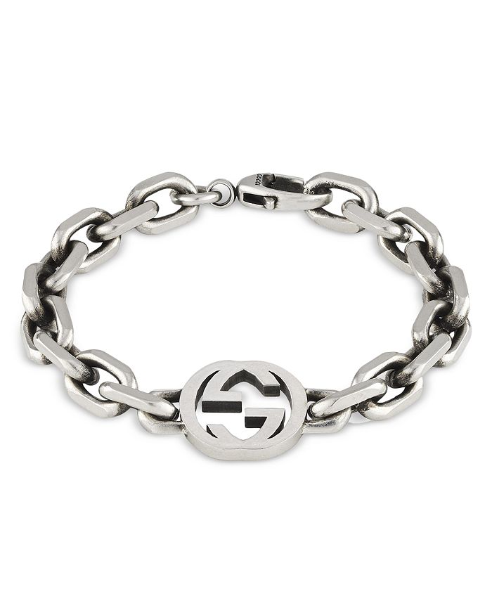 Gucci Sterling Silver Interlocked G Large Logo Link Bracelet ...