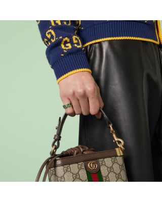 Sterling Silver Interlocked G Green Enamel Logo Ring