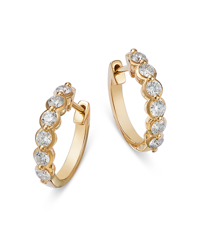 Bloomingdale's Diamond Huggie Hoop Earrings In 14k Yellow Gold, 0.50 Ct. T. W. - Exclusive In Gold