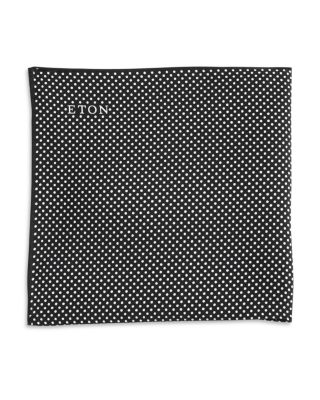 Black Polka Dots Silk Pocket Square