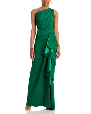 Tadashi Shoji One Shoulder Ruffle Gown | Bloomingdale's