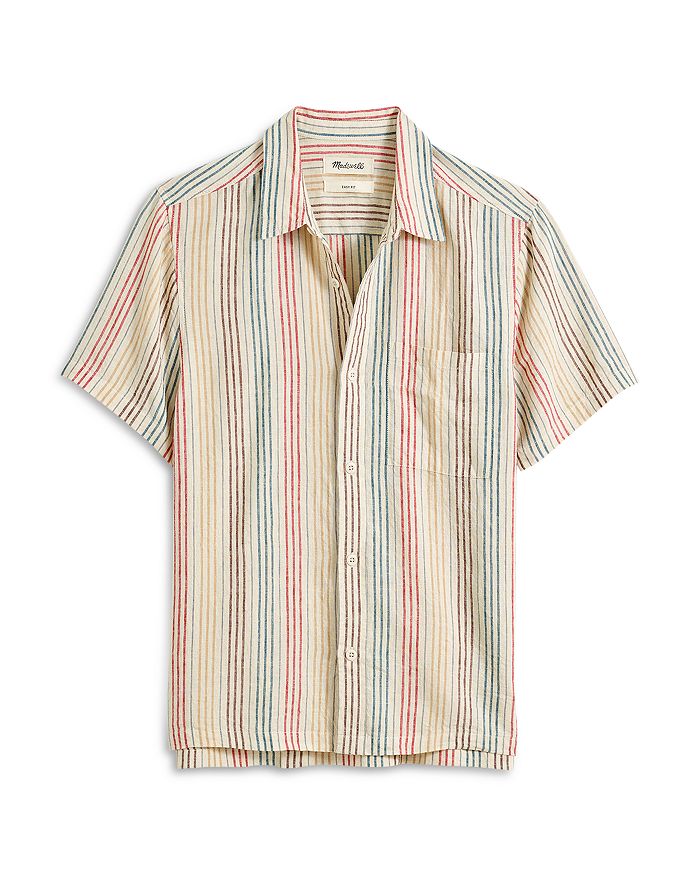 Rainbow Monogram Short-Sleeved Denim Shirt - Men - Ready-to-Wear
