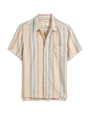 Shop Madewell Rainbow Stripe Easy Fit Button Down Shirt In Antique Cream