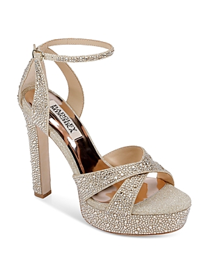 BADGLEY MISCHKA BADGLEY MISHKA WOMEN'S FIZZY ANKLE STRAP PLATFORM HIGH HEEL SANDALS