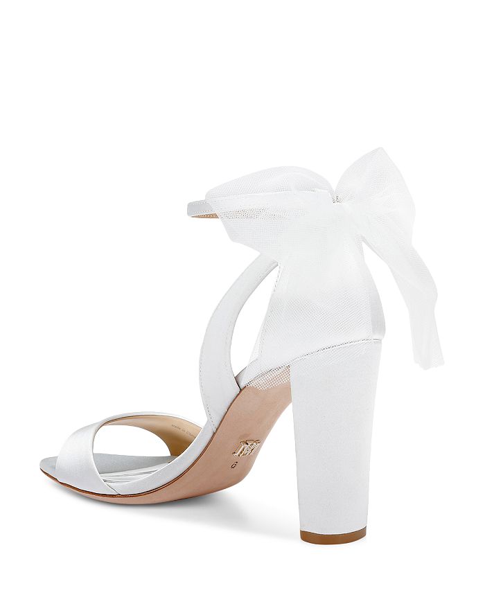 Shop Badgley Mischka Women's Kim Ankle Strap High Heel Sandals In White Satin