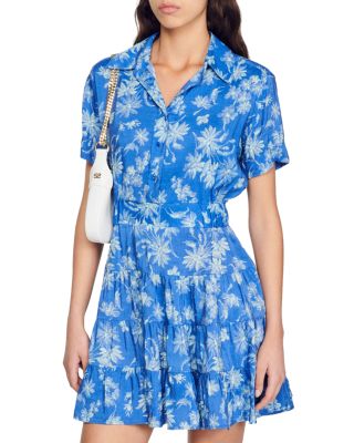 Sandro Pernille Palm Print Dress | Bloomingdale's