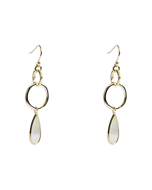 Argento Vivo Circle & Mother of Pearl Drop Earrings in 18K Gold Plated Sterling Silver