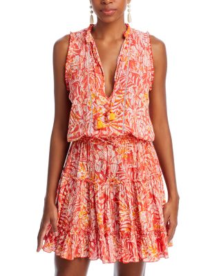 Poupette St. Barth - Clara Palm Print Mini Dress