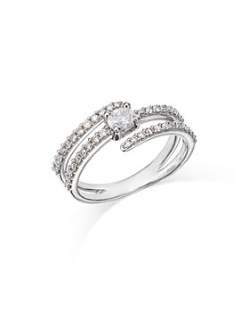 Bloomingdale's - Diamond Pavé Bypass Ring in 14K White Gold, 0.58 ct. t.w. - 100% Exclusive 