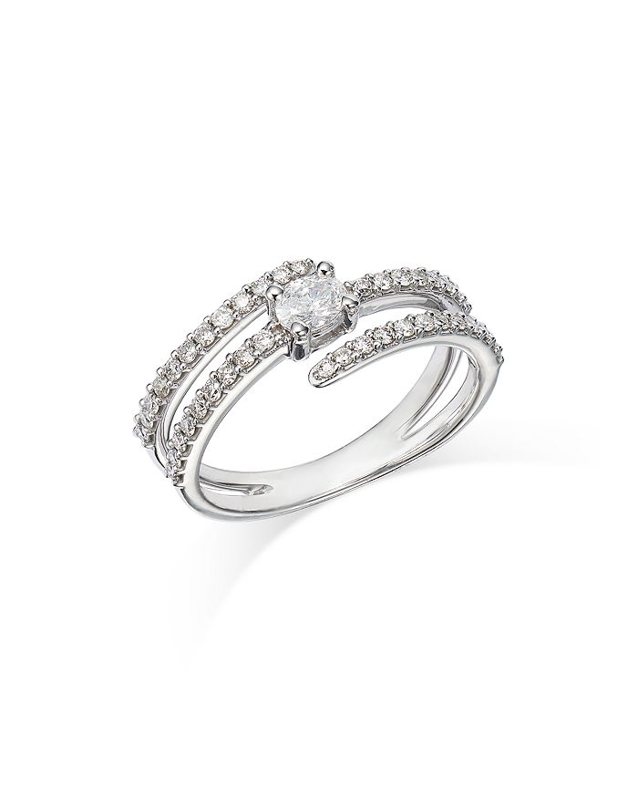 Bloomingdale's - Diamond Pav&eacute; Bypass Ring in 14K White Gold, 0.58 ct. t.w. - 100% Exclusive