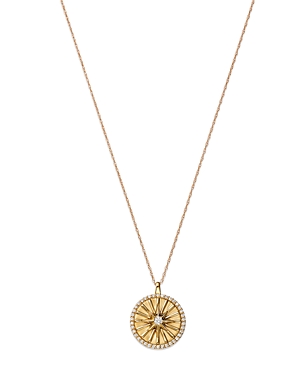 Bloomingdale's Diamond Starburst Disc Pendant Necklace In 14k Yellow Gold, 0.25 Ct. T. W. - Exclusive In Gold