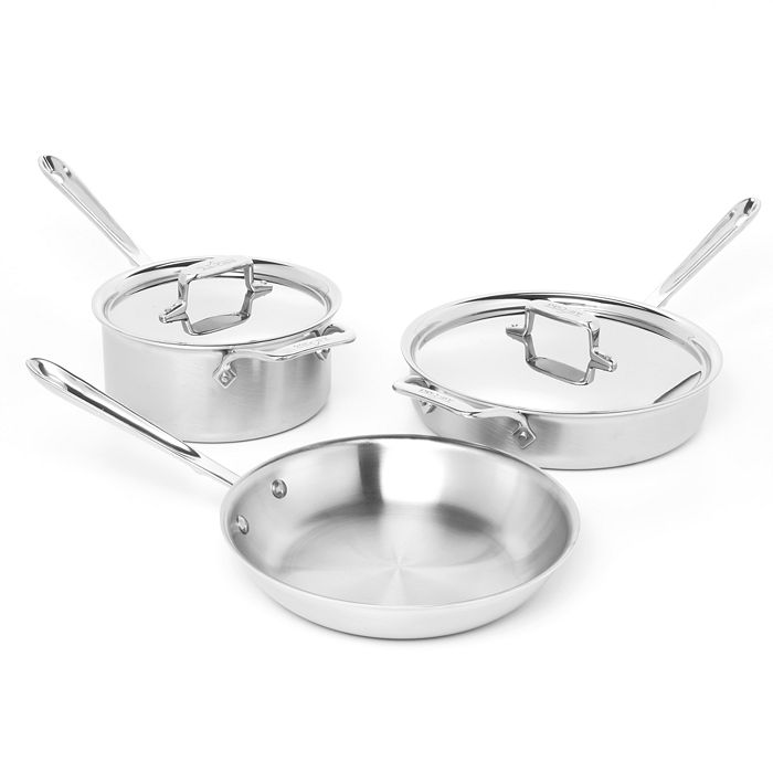 D5 Stainless Brushed 5-Ply Bonded 10-Piece Cookware Set