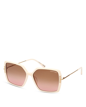 Shop Tom Ford Joanna Butterfly Sunglasses, 59mm In Cream/brown Gradient