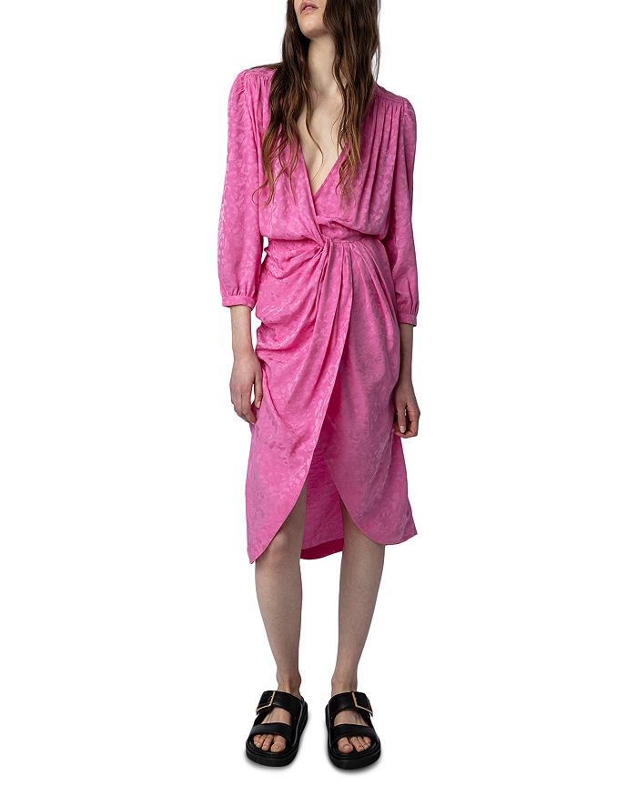 Zadig & Voltaire Renew Silk Jacquard Draped Dress | Bloomingdale's