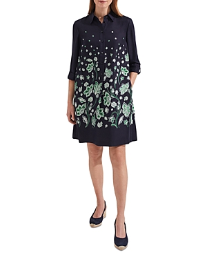 Hobbs London Marci Floral Button Front Dress In Navy Multi