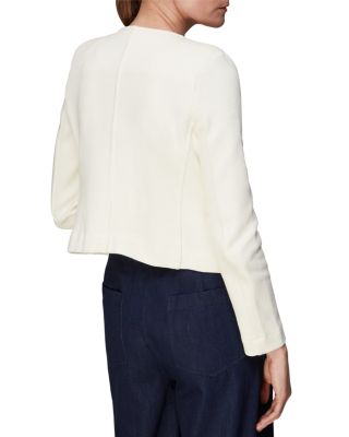 Collarless Jersey Jacket