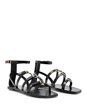 Shop Allsaints Women's Lore Buckled Strappy Sandals In Black