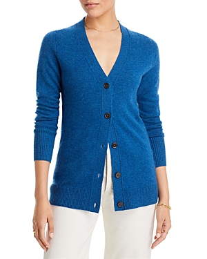 C By Bloomingdale's Cashmere Grandfather Cardigan - 100% Exclusive In Heather Dark Ocean