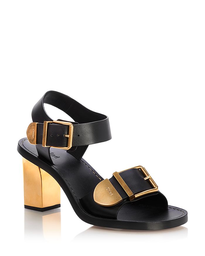 Chloé Women's Rebecca Leather Sandals - Brown - Sandal Heels - 7