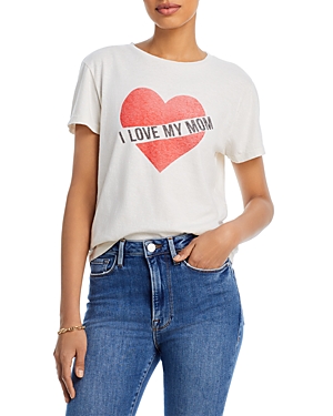 Re/done Classic Tee I Love My Mom In Vintage White