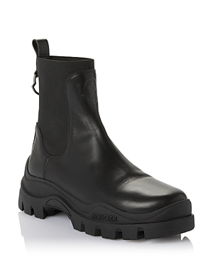 Shop Moncler Women's Larue Pull On Chelsea Boots In Black