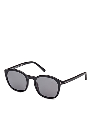 Shop Tom Ford Jayson Square Sunglasses, 52mm In Black/gray Polarized Solid