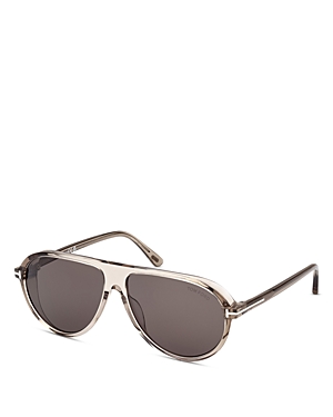 Shop Tom Ford Marcus Pilot Sunglasses, 60mm In Brown/brown Solid