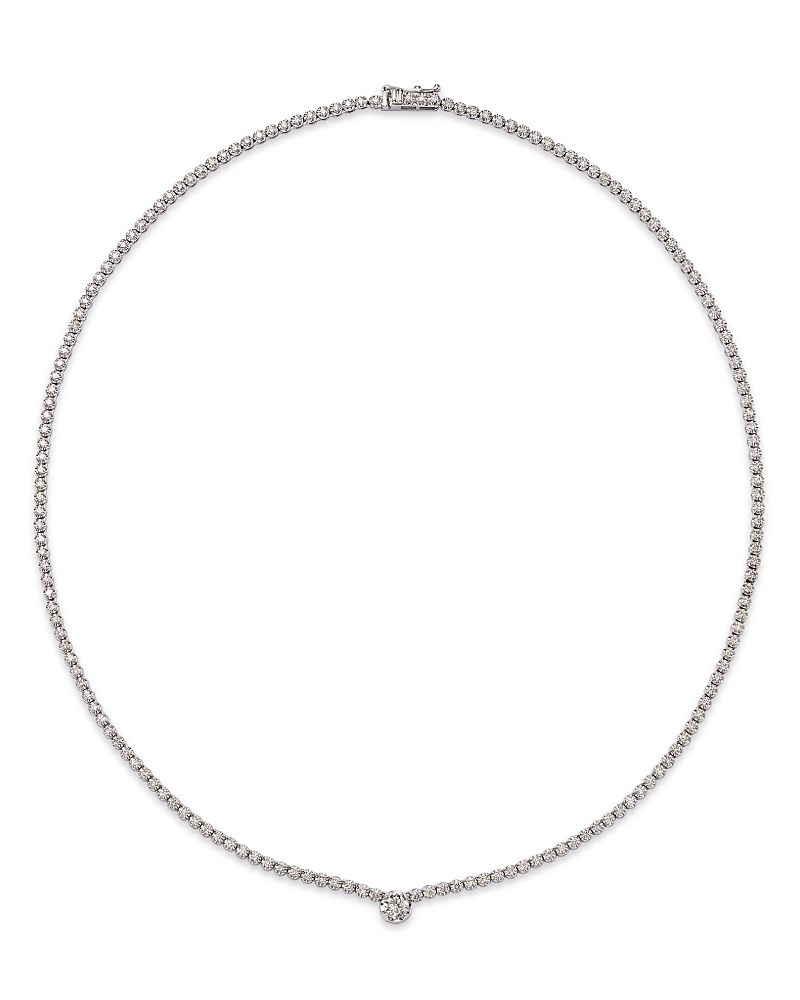 Bloomingdale's Fine Collection Diamond Solitaire Tennis Necklace in 14K White Gold, 2.30 tcw