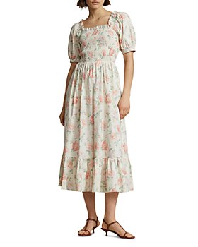 Ralph Lauren - Cotton Smocked Midi Dress