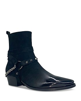 KARL LAGERFELD PARIS - Men's Studded Suede Motorcycle Boots