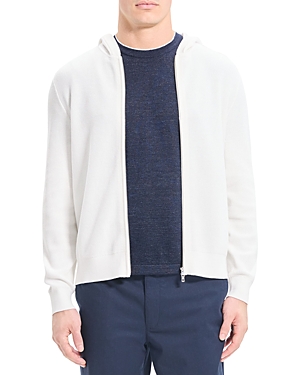 Theory Myhlo Zip Front Hoodie In Ivory