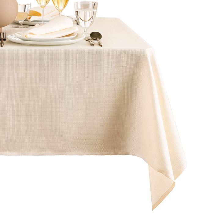 Shop Elrene Home Fashions Laurel Solid Texture Water And Stain Resistant Tablecloth, 60 X 84 In Ivory