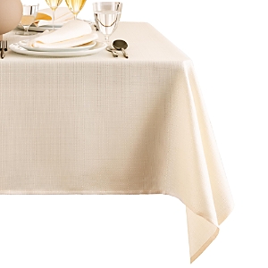 Elrene Home Fashions Laurel Solid Texture Water And Stain Resistant Tablecloth, 60 X 102 In Ivory