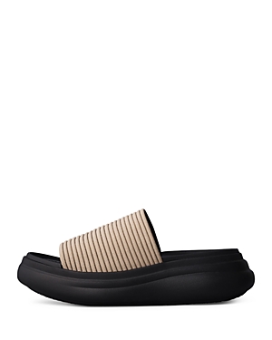 Rag & Bone Brixley Knit Slide Flatform Sandals In Cream Black