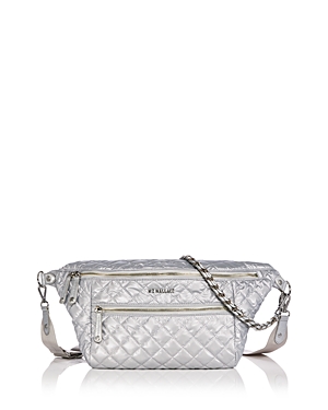 Mz Wallace Large Crossbody Sling Bag In Oyster Metallic/silver