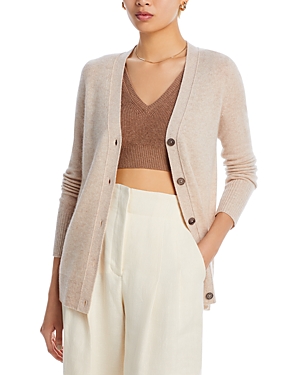 C By Bloomingdale's Cashmere Cashmere Grandfather Cardigan - 100% Exclusive In Heather Oatmeal