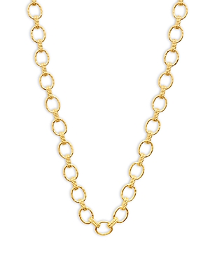 Cleopatra Small Hammered Link Necklace, 16
