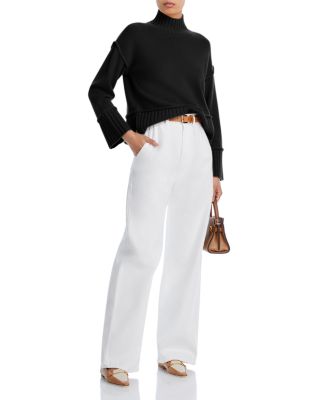 100% Cashmere Boxy Mock Neck Sweater - Exclusive