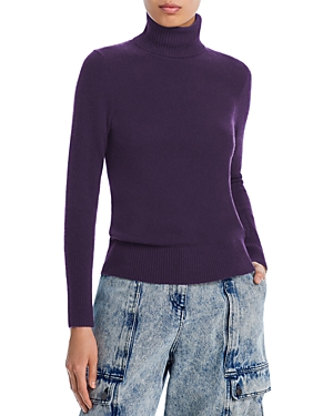 Shop Aqua Cashmere Turtleneck Cashmere Sweater - 100% Exclusive In Dark Plum